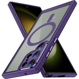 Pouzdro pro Samsung Galaxy S23 Ultra, ERBORD Impact Guard, MagSafe, tmavě fialové