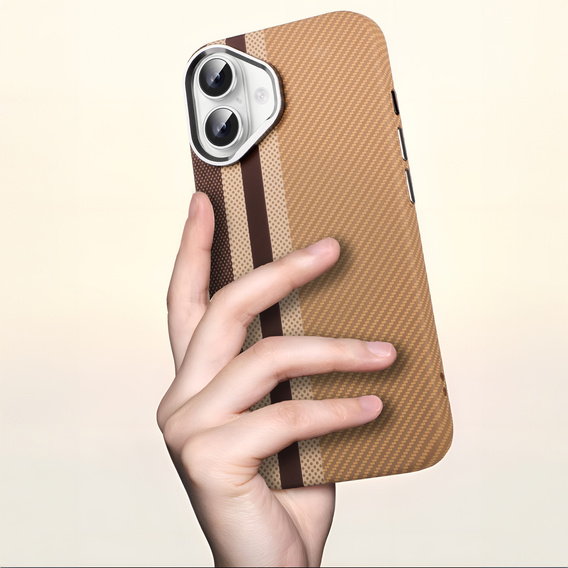 Pouzdro pro iPhone 16, Carbon Fiber MagSafe, žluté
