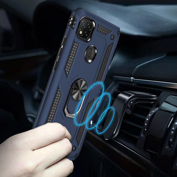 Pancéřové pouzdro pro Xiaomi Redmi 9C, Nox Case Ring, námořnicky modré