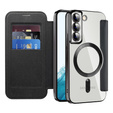 Klopové pouzdro pro Samsung Galaxy S22 5G, RFID Wallet MagSafe CamShield, černé