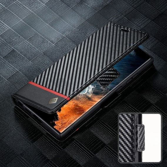 Klopové pouzdro pro Samsung Galaxy S23 Ultra, Carbon LC.IMEEKE, černé