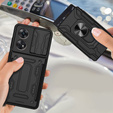 Pancéřové pouzdro pro Oppo A98 5G, Camera Slide Card Slot, černé
