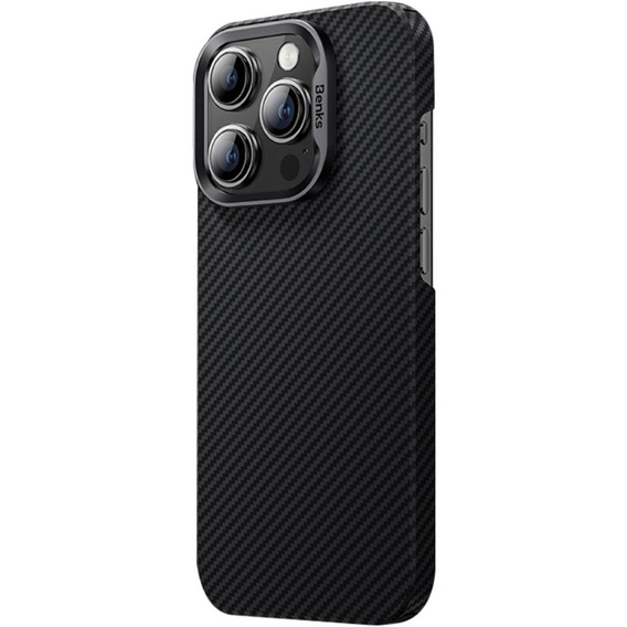 Pouzdro BENKS Kevlar pro iPhone 15 Pro, Carbon Fiber, černé