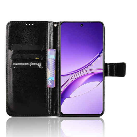 Klopové pouzdro pro Vivo V50 Lite 4G / 5G, Crazy Horse Wallet, černé