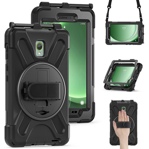 Obrněné pouzdro pro Samsung Galaxy Tab Active 3 T570 / 5 X306B, ochranné 360 se slotem na stylus, černé