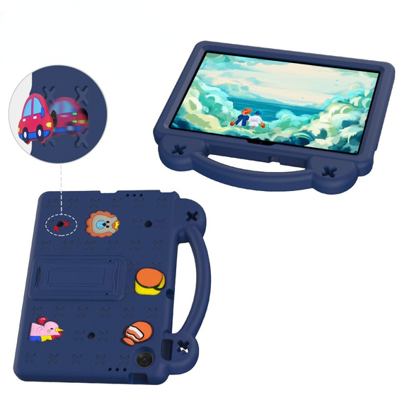 Dětské pouzdro pro Lenovo Tab TB311FU, Cute Patterns, se stojánkem, námořnicky modré