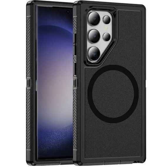 Pouzdro s rámečkem pro Samsung Galaxy S23 Ultra, pro MagSafe, černé
