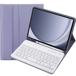 Pouzdro + klávesnice Samsung Galaxy Tab A9, Leather Pen Slot, fialové