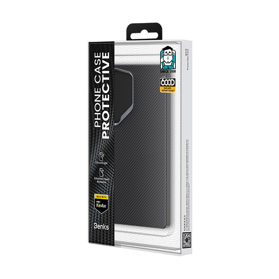 Pouzdro BENKS Kevlar pro Samsung Galaxy S25+ Plus, pro MagSafe, Carbon Fiber, černé