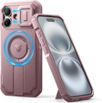 Pancéřové pouzdro pro iPhone 16, Dexnor CamProtect MagSafe, růžové