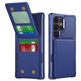 Pouzdro pro Samsung Galaxy S25 Ultra, Card Holder Kickstand, námořnicky modré