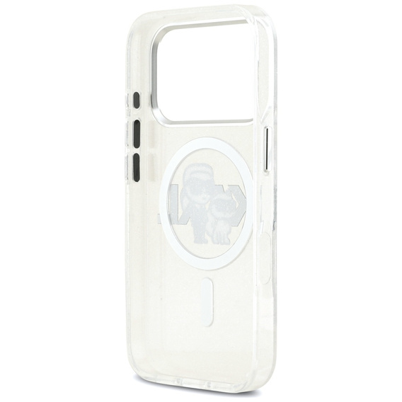 Pouzdro Karl Lagerfeld IML Glitter Karl and Choupette MagSafe pro iPhone 17 Pro