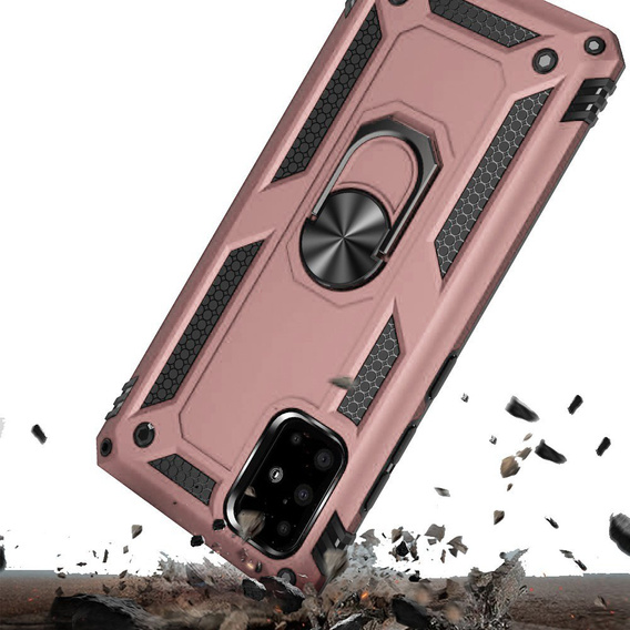 Pancéřové pouzdro pro Samsung Galaxy A51, Nox Case Ring, růžové rose gold