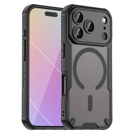 Pouzdro pro iPhone 17 Pro Max, pro MagSafe, pancéřované, černé