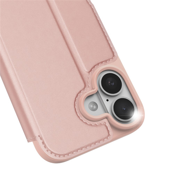 Dux Ducis pouzdro pro iPhone 17, Skin Pro, s klopou, s přihrádkou na kartu, růžové