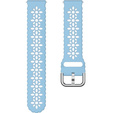 Univerzální 20mm měkký silikonový řemínek s dutým povrchem, modrý/bílý 