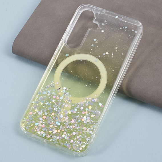 Pouzdro pro Samsung Galaxy S24, Glittery, pro MagSafe, žluté