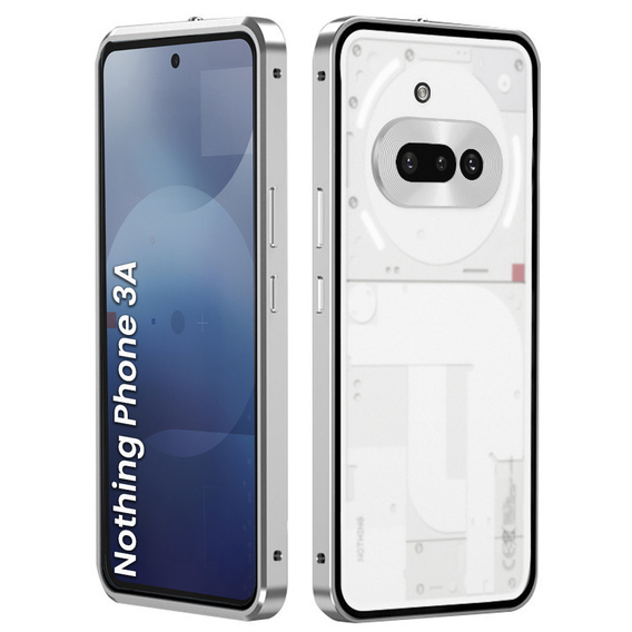 Pouzdro pro Nothing Phone 3A, Frame Case, stříbrné