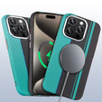 Pouzdro pro iPhone 15 Pro Max, Carbon Fiber MagSafe, černá / modrá