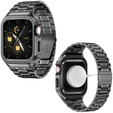 Ocelový náramek s pouzdrem pro Apple Watch 7/8/9 45MM, šedý