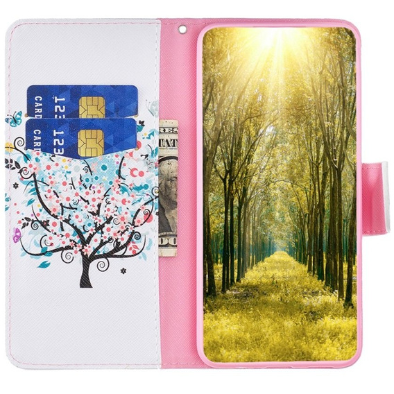 Klopové pouzdro pro Xiaomi Redmi Note 12 4G, Wallet, colorful tree , bílé