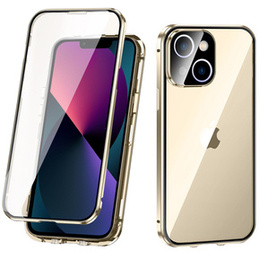 Pouzdro pro iPhone 13, Magnetic Dual Glass, zlaté