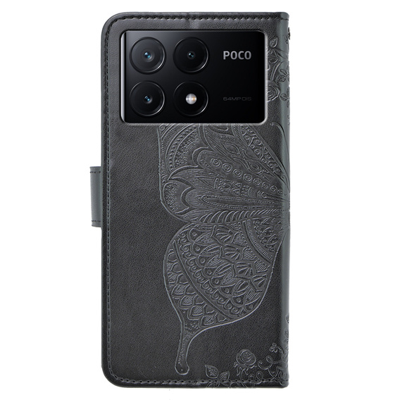 Klopové pouzdro pro Xiaomi Poco X6 Pro 5G, Butterfly, fialové