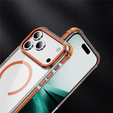 Pancéřové pouzdro MagSafe čiré s oranžovými boky pro iPhone 17 Pro