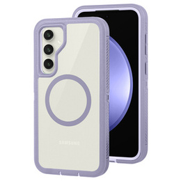 Pouzdro s rámečkem pro Samsung Galaxy S23 FE, pro MagSafe, transparentní / fialové