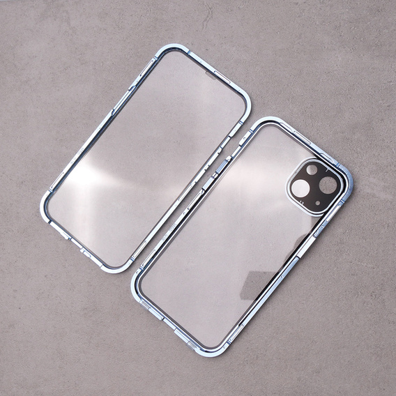 Pouzdro pro iPhone 13, Magnetic Dual Glass, modré