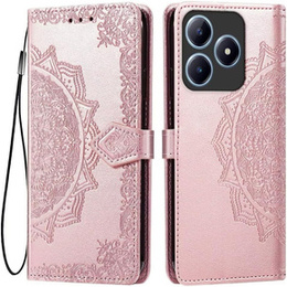 Klopové pouzdro pro Realme C61, Mandala, růžové rose gold