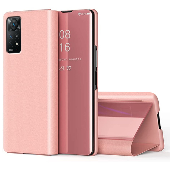 Pouzdro pro Xiaomi Redmi Note 11 Pro 4G / 5G, Clear View, růžové rose gold