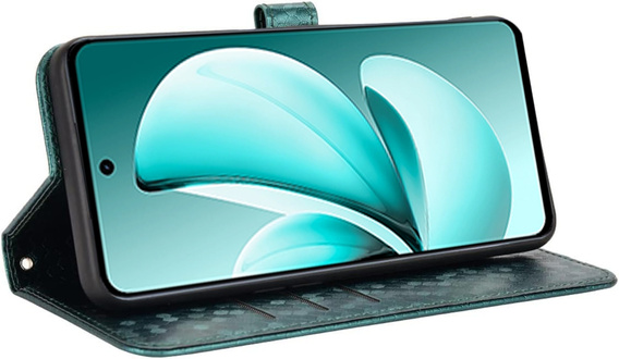 Flipové pouzdro pro Realme C71, Wallet Rhombus, zelené