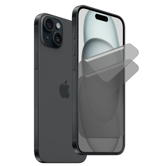 2 x Fólie na ochranu soukromí pro iPhone 15, ERBORD Anti-Spy Hydrogel