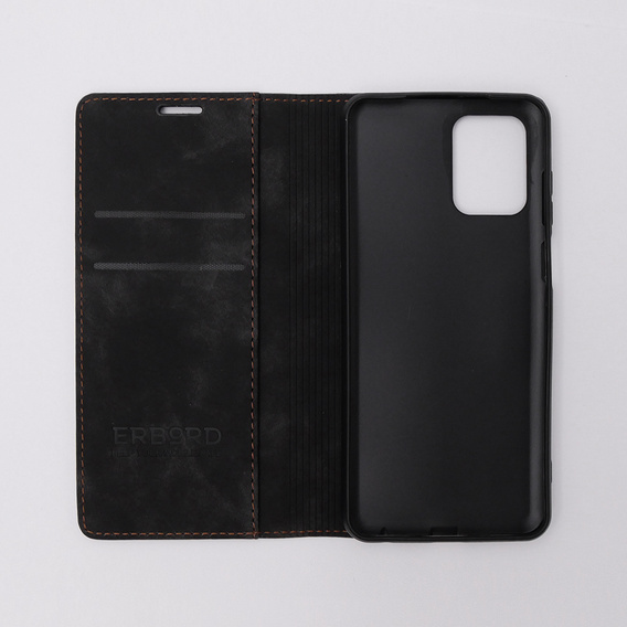 Pouzdro pro Motorola Moto G73, ERBORD Vintage peněženka s klopou, černé