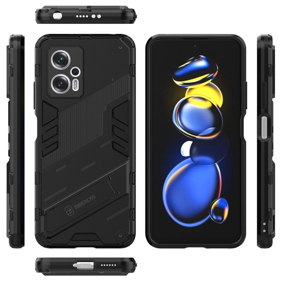 Pouzdro pro Xiaomi Poco X4 GT 5G, Military kickstand, černé