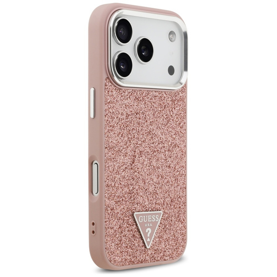 Pouzdro GUESS Glitter Triangle Logo MagSafe pro iPhone 17 Pro