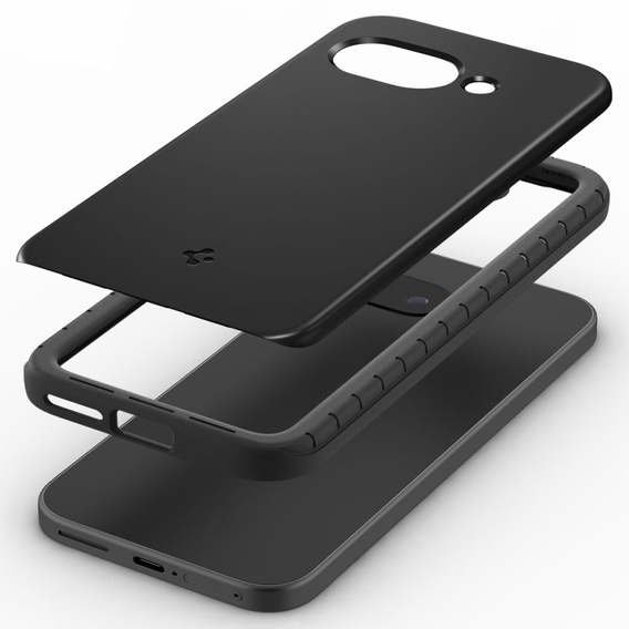 Pouzdro Spigen pro Google Pixel 9A, Thin Fit Mag, černé + 9H tvrzené sklo
