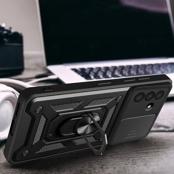 Pancéřové pouzdro pro Samsung Galaxy A36, CamShield Slide, černé + tvrzené sklo 9H