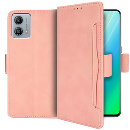 Klopové pouzdro pro Motorola Moto G73 5G, Card Slot, růžové