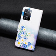 Klopové pouzdro pro OPPO A57 / A57s, Wallet, butterfly & flowers, bílé