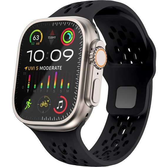 Silikonový řemínek pro Apple Watch 1/2/3/4/5/6/7/8/SE/ULTRA 42/44/45/49MM, černý