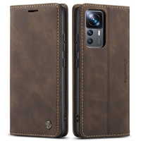 Pouzdro CASEME pro Xiaomi 12T / 12T Pro, Leather Wallet Case, hnědé