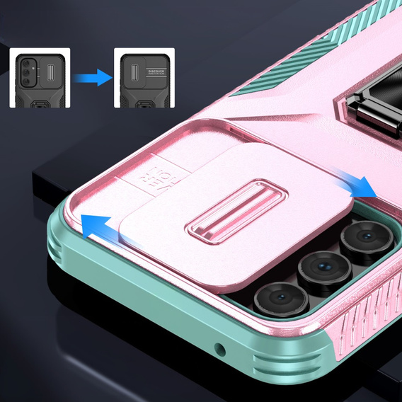 Pancéřové pouzdro pro Samsung Galaxy A54 5G, pancéřový kroužek Slide Ring, růžové
