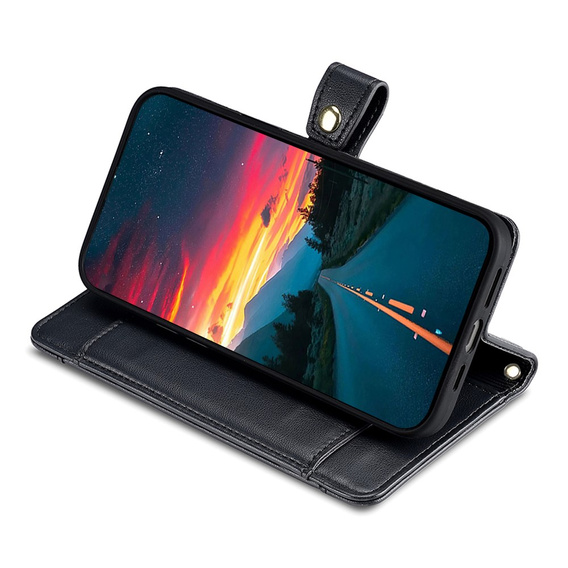 Klopové pouzdro pro Motorola Moto G04 / G24 / G24 Power, Wallet Zipper Pocket, černé