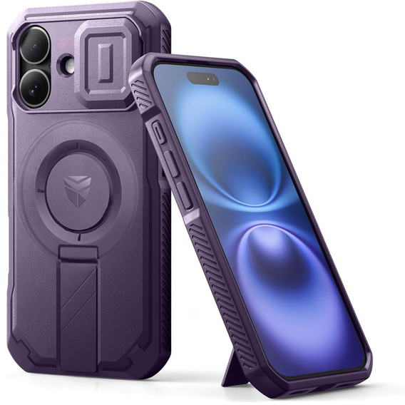 Pancéřové pouzdro pro iPhone 16, Dexnor CamProtect MagSafe, fialové