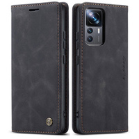 Pouzdro CASEME pro Xiaomi 12T / 12T Pro, Leather Wallet Case, černé