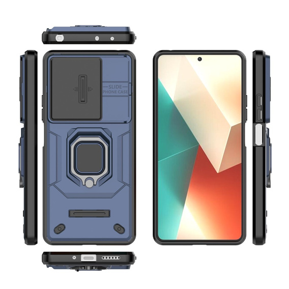 Pouzdro pro Xiaomi Redmi Note 13 5G, KickStand Camera Lens, modré