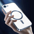 Pouzdro pro iPhone 16E, Electro MagSafe, modré + sklo na displej