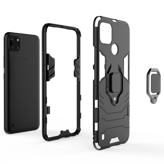 Pouzdro pro Realme C21Y, Kickstand Ring, černé
